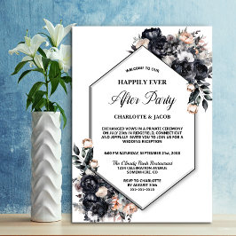 Convites Recepção de casamento de Elopete Geométrico Floral