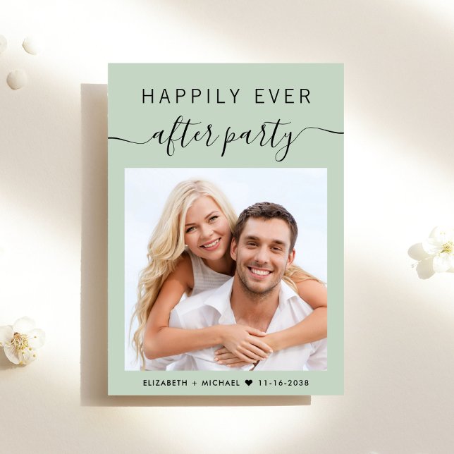 Convites Recepção de casamento de Foto de Festa Feliz de To (A chic Happily Ever After Party Invitation to set the tone for an unforgettable event)