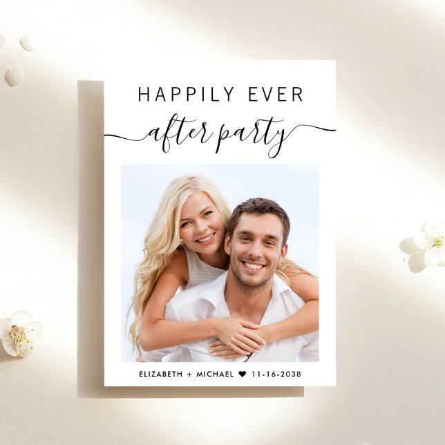 Convites Recepção de casamento de Foto de Festa Feliz de To (A chic Happily Ever After Party Invitation to set the tone for an unforgettable event)