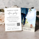 Convites Recepção de casamento de Fotografia de Código QR p<br><div class="desc">Na moda ou anúncio privado de casamento e recepção de casamento ou convite de festas de celebração. Na frente, "Felizmente, nunca depois da festa" é escrito em uma mistura de simples tipografia e um roteiro elegante com baloiços, e você pode personalizar sua mensagem e convite com mais detalhes, criar um...</div>