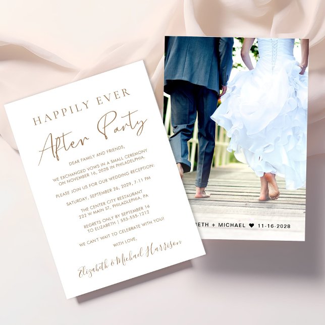 Convites Recepção de casamento de Fotografias de Script Dou (From private vows to a grand happily ever after party - celebrate with family and friends)