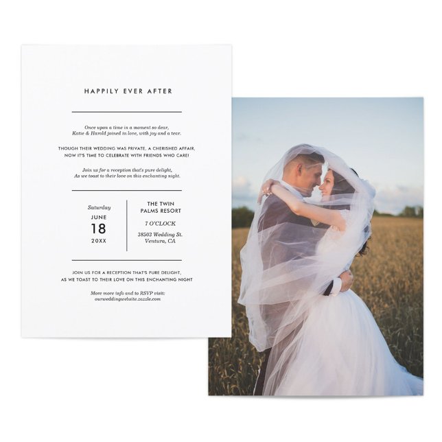 Convites Recepção de casamento de fotos minimalista (Criador carregado)