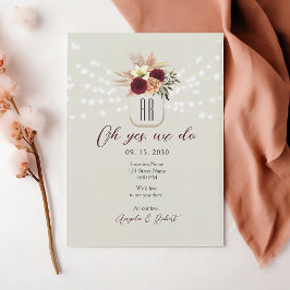Convites Recepção de Casamento de Fuga Floral