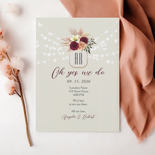 Convites Recepção de Casamento de Fuga Floral (Criador carregado)