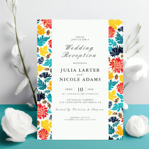 Convites Recepção de Casamento de Girassóis com Aquarela Na