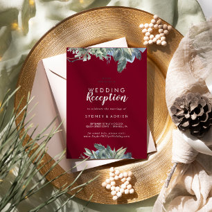 Convites Recepção de casamento de inverno da Greenerescen