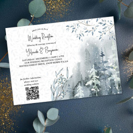Convites Recepção de Casamento de Inverno na Floresta de Ne