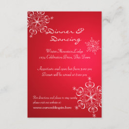 Convites Recepção de Casamento de Inverno Snowflake Vermelh