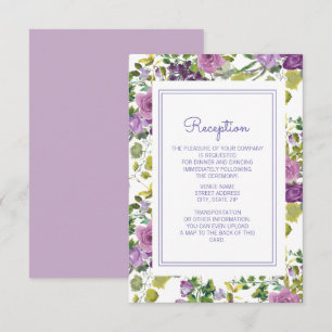 Convites Recepção de Casamento de Jardim Floral com Aquarel