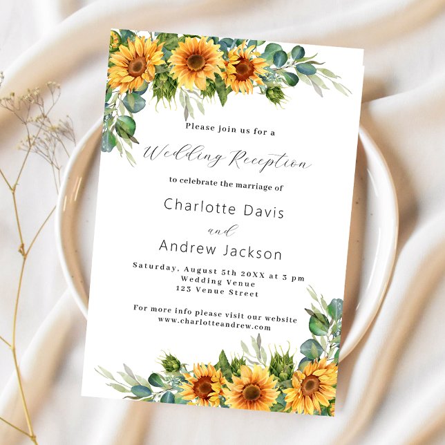 Convites Recepção de casamento de luxo de flores suntuosas (Criador carregado)