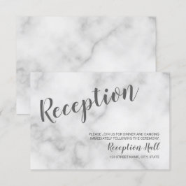 Convites Recepção de Casamento de Mármore Branco Elegante e