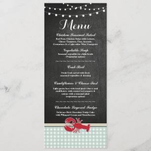 Convites Recepção de casamento de Menu Lagosta Lagosta Prai