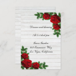 Convites Recepção de casamento de Natal do Rosa vermelha Pi