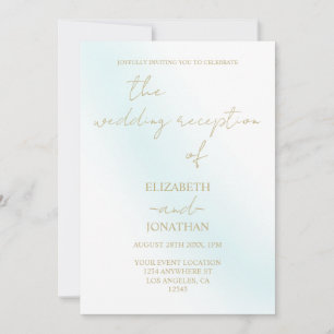 Convites Recepção de casamento de Onda de Cor Azul