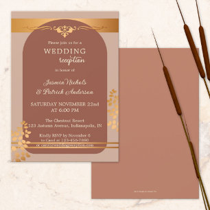 Convites Recepção de Casamento de Outono com Terra Cota Cob