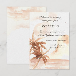 Convites Recepção de Casamento de Palmas Tropicais Rústicas