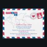 Convites Recepção de casamento de Posto de correio aéreo da<br><div class="desc">Uma Recepção de casamento de Posto criativa divertida para enviar a sua convidada anunciando seu casamento de destino. Se tiver uma localização diferente,  por favor,  avise-me e configurarei uma para essa localização. envie um email para paula@labellarue.com</div>