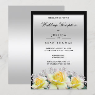 Convites Recepção de casamento de Rosas de prata