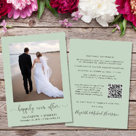 Convites Recepção de casamento de Sage de Código QR de Foto