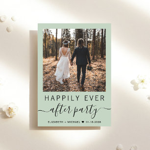 Convites Recepção de casamento de Sage de Código QR de Foto