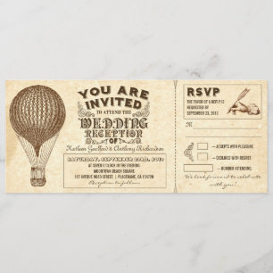 Convites recepção de casamento de tipografia de vintagem de