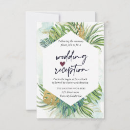 Convites Recepção de Casamento de Verão com Folhas de Palme