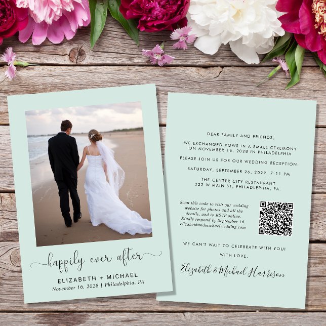 Convites Recepção de casamento de vírgula do Código QR de F (Criador carregado)