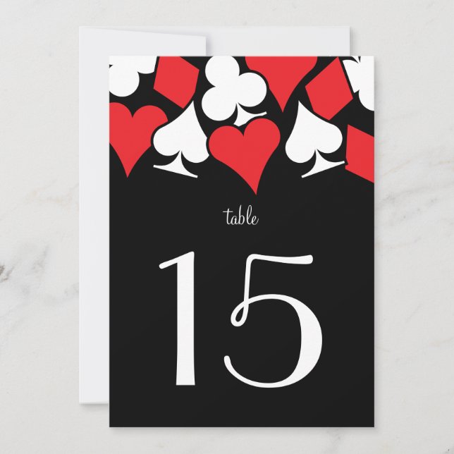 Convites Recepção de Casamento Destiny Vegas Número de Mesa (Frente)