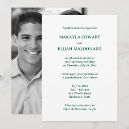 Convites Recepção de casamento do templo verde e branco min