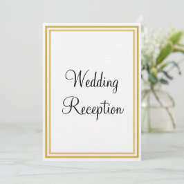 Convites Recepção de casamento Dourada de Monograma Branco