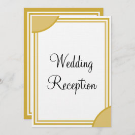 Convites Recepção de casamento Dourada de Monograma Branco