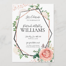 Convites Recepção de casamento Dourada moderna