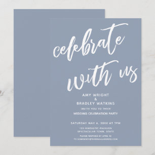 Convites Recepção de Casamento Dusty Blue Celebre Conosco