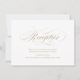 Convites Recepção de casamento elegante clássico em caligra