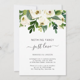 Convites Recepção de Casamento Elegante com Flores Brancas 