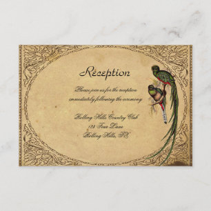 Convites Recepção de Casamento Elegante de Aves Quetzal V