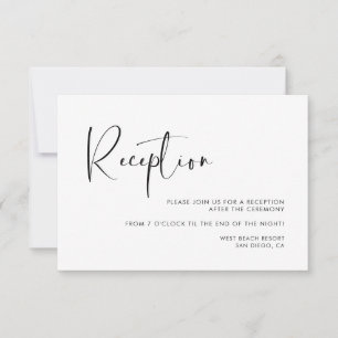 Convites Recepção de casamento elegante e moderna em preto 