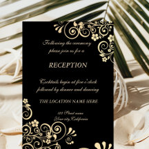 Recepção de Casamento Elegante Flores Douradas