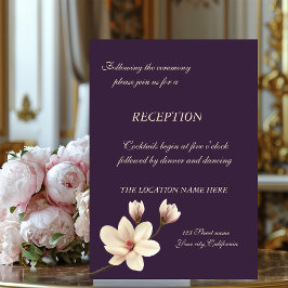 Convites Recepção de Casamento Elegante Magnólia Chic