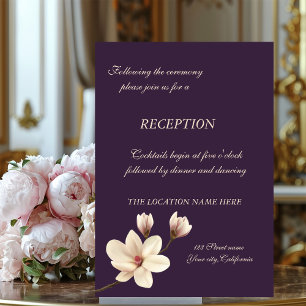 Convites Recepção de Casamento Elegante Magnólia Chic