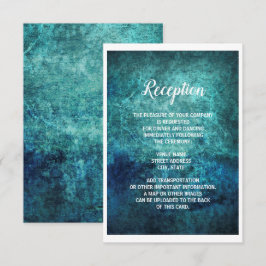 Convites Recepção de Casamento em Aquarela Grunge Azul Mari