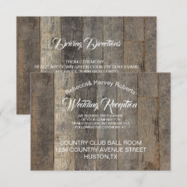 Convites recepção de casamento em celeiro com textura de ma