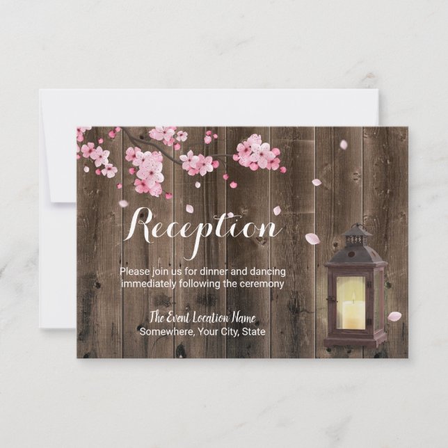 Convites Recepção de Casamento em Celeiro Floral Rosa com L (Frente)