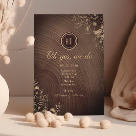 Convites Recepção de Casamento em Madeira Rústica de Celeir