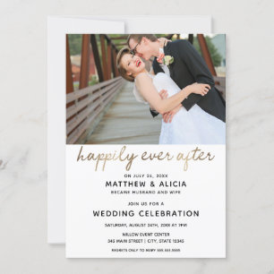 Convites Recepção de Casamento Felizes para Sempre