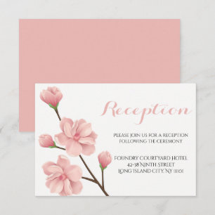 Convites Recepção de Casamento Flor de Cerejeira Rosa