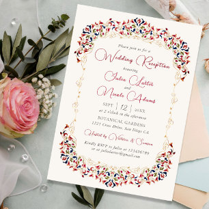 Convites Recepção de Casamento Floral Botânico de Luxo Pais