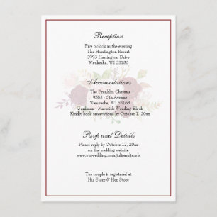 Convites Recepção de casamento Floral Clássica Elegante