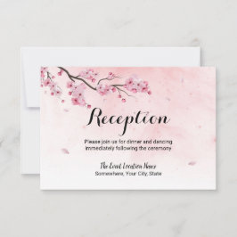 Convites Recepção de Casamento Floral com Flor de Cerejeira