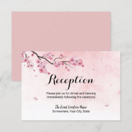 Convites Recepção de Casamento Floral com Flor de Cerejeira